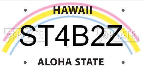 ST4B2Z Hawaii License Plate