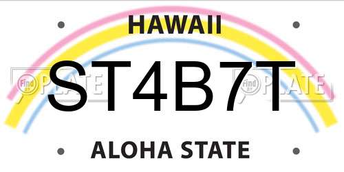 ST4B7T Hawaii License Plate