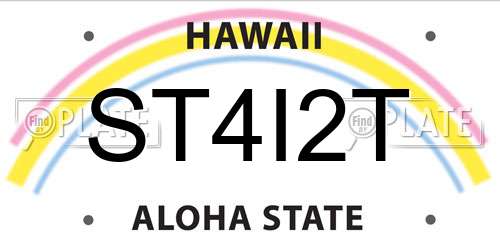 ST4I2T Hawaii License Plate