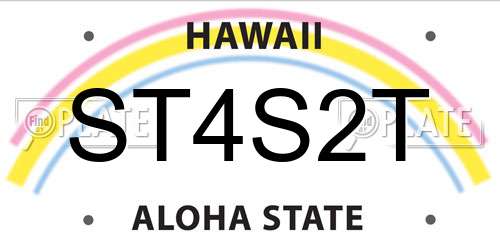 ST4S2T Hawaii License Plate