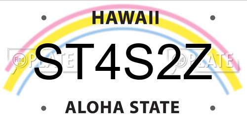 ST4S2Z Hawaii License Plate