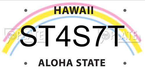 ST4S7T Hawaii License Plate