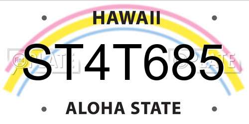ST4T685 Hawaii License Plate