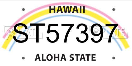 ST57397 Hawaii License Plate