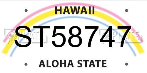 ST58747 Hawaii License Plate