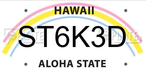 ST6K3D Hawaii License Plate