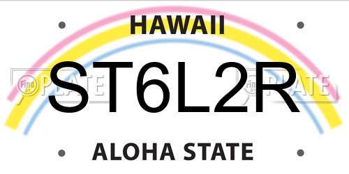 ST6L2R Hawaii License Plate
