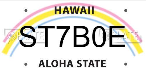 ST7B0E Hawaii License Plate
