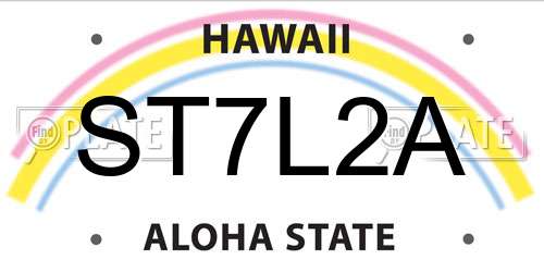 ST7L2A Hawaii License Plate