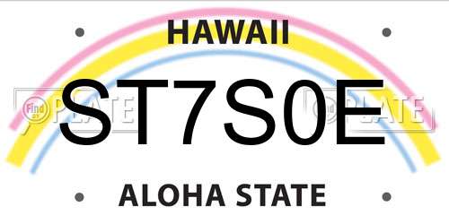 ST7S0E Hawaii License Plate