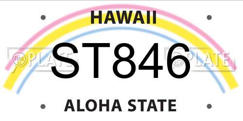 ST846 Hawaii License Plate