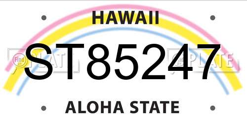 ST85247 Hawaii License Plate