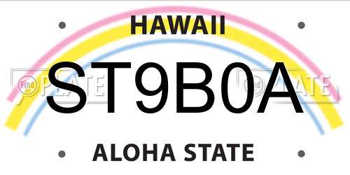 ST9B0A Hawaii License Plate