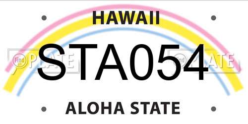 STA054 Hawaii License Plate