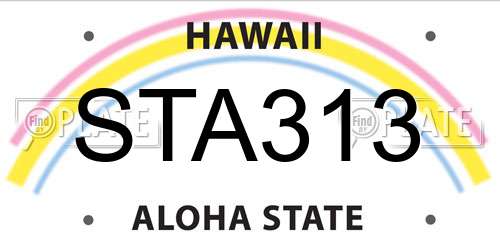 STA313 Hawaii License Plate