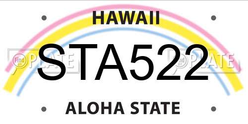 STA522 Hawaii License Plate