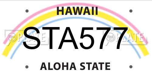 STA577 Hawaii License Plate