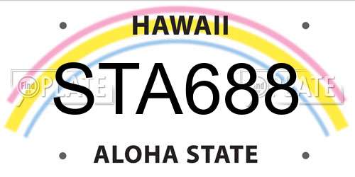 STA688 Hawaii License Plate