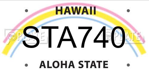 STA740 Hawaii License Plate