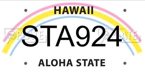 STA924 Hawaii License Plate