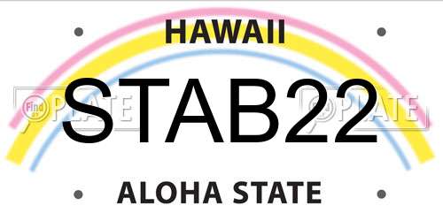 STAB22 Hawaii License Plate