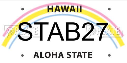 STAB27 Hawaii License Plate