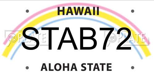 STAB72 Hawaii License Plate