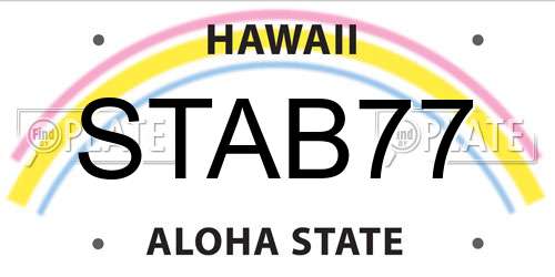 STAB77 Hawaii License Plate