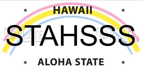 STAHSSS Hawaii License Plate