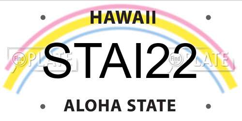 STAI22 Hawaii License Plate