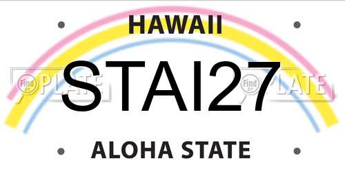 STAI27 Hawaii License Plate