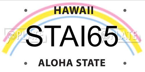 STAI65 Hawaii License Plate