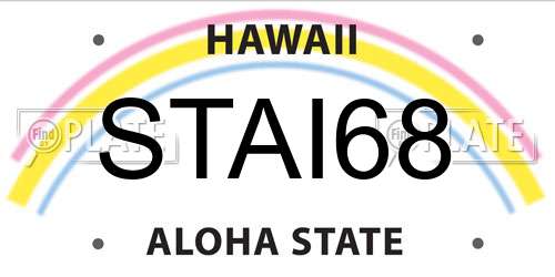 STAI68 Hawaii License Plate