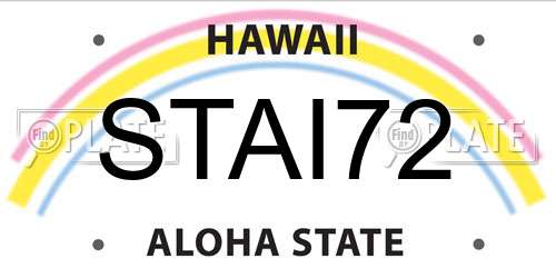 STAI72 Hawaii License Plate