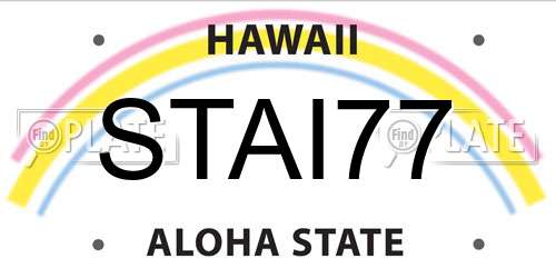 STAI77 Hawaii License Plate