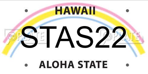 STAS22 Hawaii License Plate