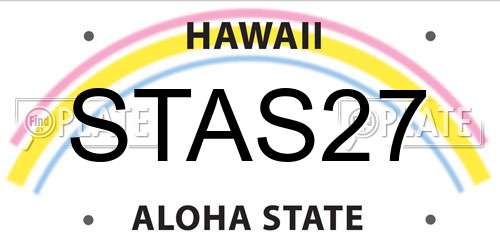 STAS27 Hawaii License Plate