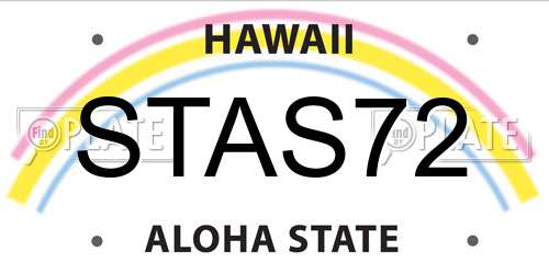 STAS72 Hawaii License Plate