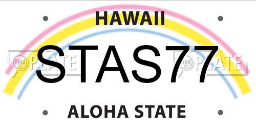 STAS77 Hawaii License Plate