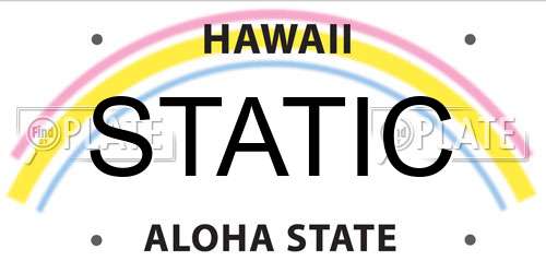 STATIC Hawaii License Plate