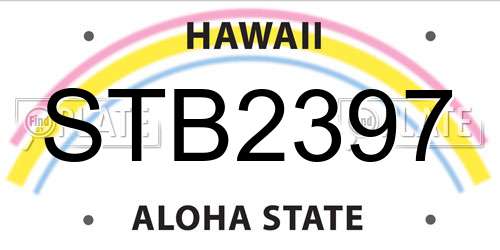 STB2397 Hawaii License Plate
