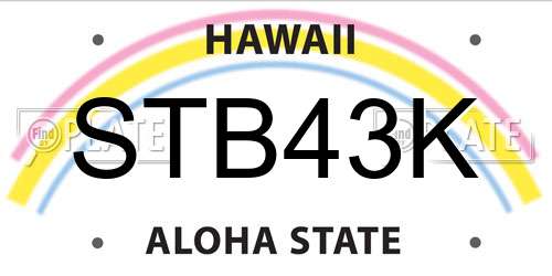 STB43K Hawaii License Plate