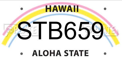 STB659 Hawaii License Plate