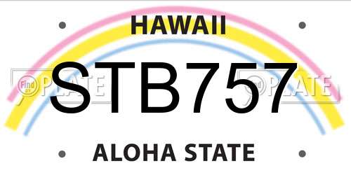 STB757 Hawaii License Plate