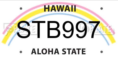 STB997 Hawaii License Plate