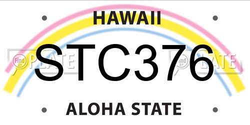 STC376 Hawaii License Plate