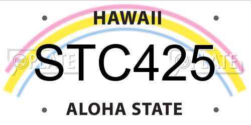STC425 Hawaii License Plate