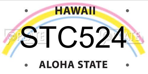 STC524 Hawaii License Plate