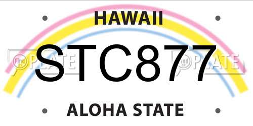 STC877 Hawaii License Plate