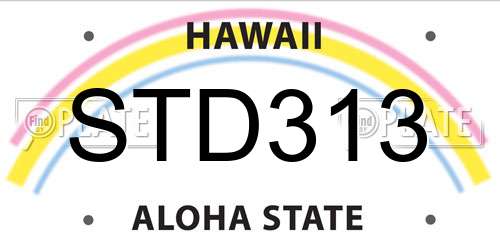 STD313 Hawaii License Plate